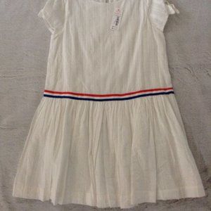 Gymboree girls white dress  Red, White & Blue drop waist ribbbon.
